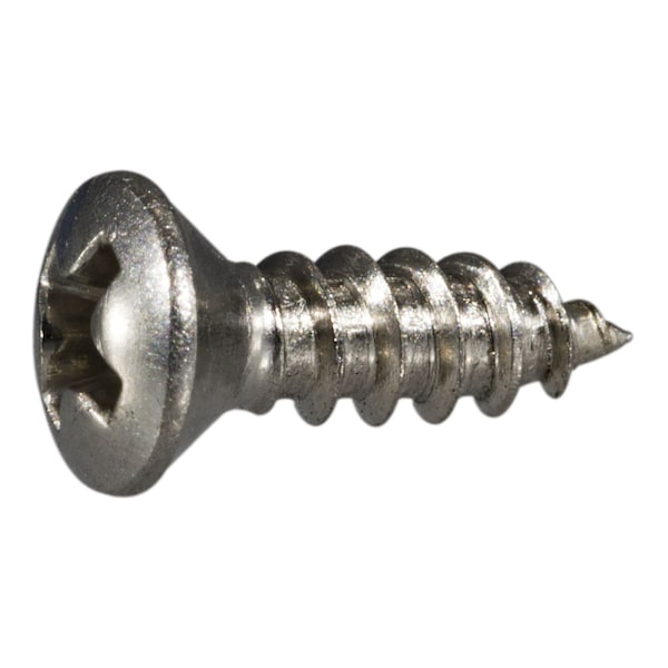 Midwest Fastener Sheet Metal Screw, #4 x 3/8 in, 18-8 Stainless Steel Oval Head Phillips Drive, 100 PK 05210 - main
